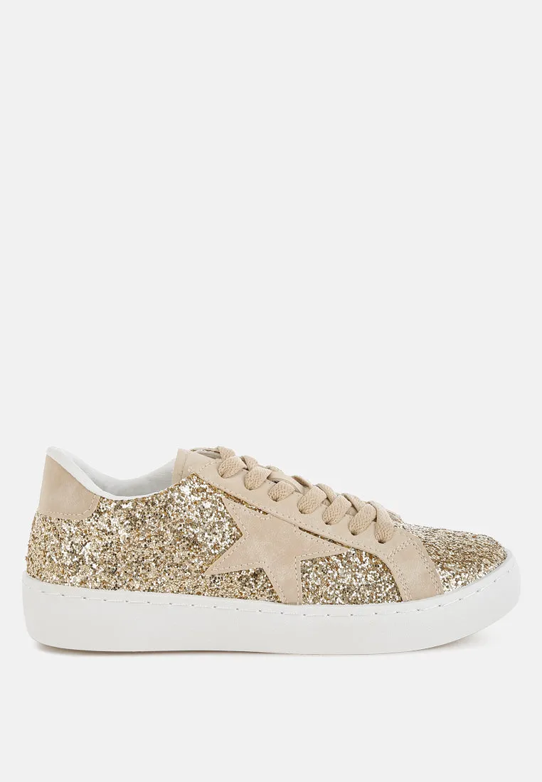 Shinding Glitter Star Chunky Sneakers