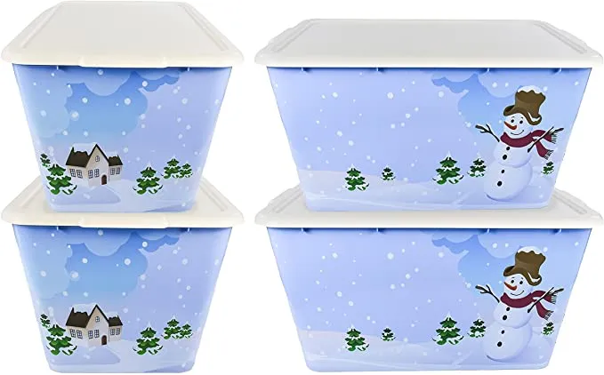 SimplyKleen 14.5-gal. Themed Storage Container Bins with Lids (Pack of 4)