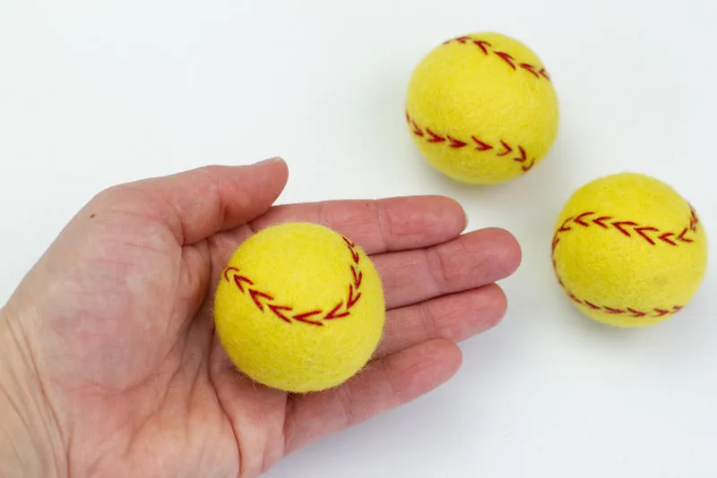 Softball Felt Shapes- Set of 3 or 5