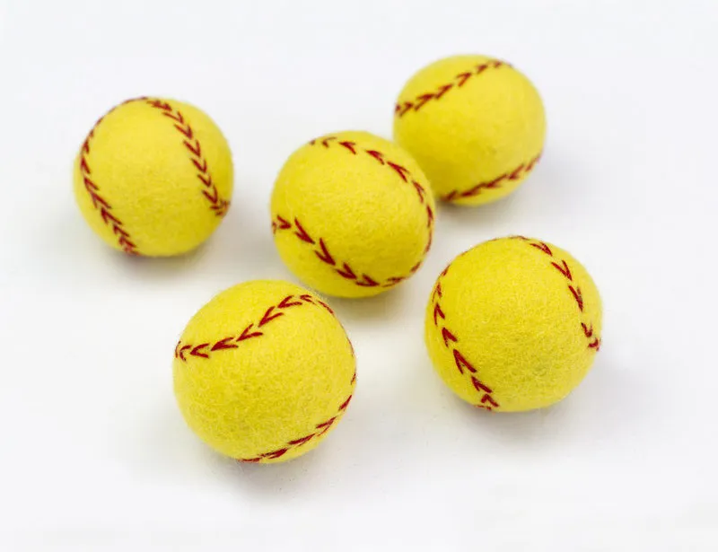 Softball Felt Shapes- Set of 3 or 5