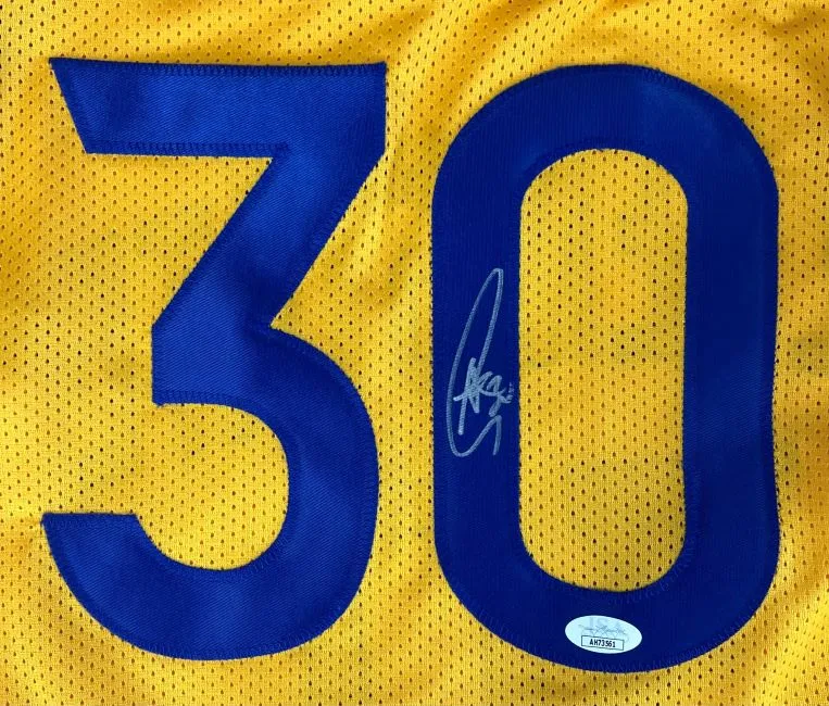 Stephen Curry Golden State Signed Yellow Basketball Jersey JSA