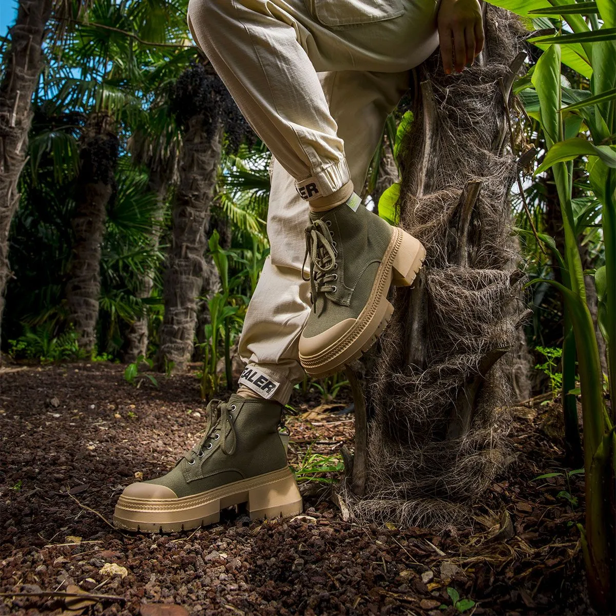 Strong Boots Canvas Recycled in Olive