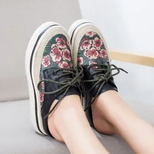 Summer Thick Heel Printed Fashion Casual Shoes