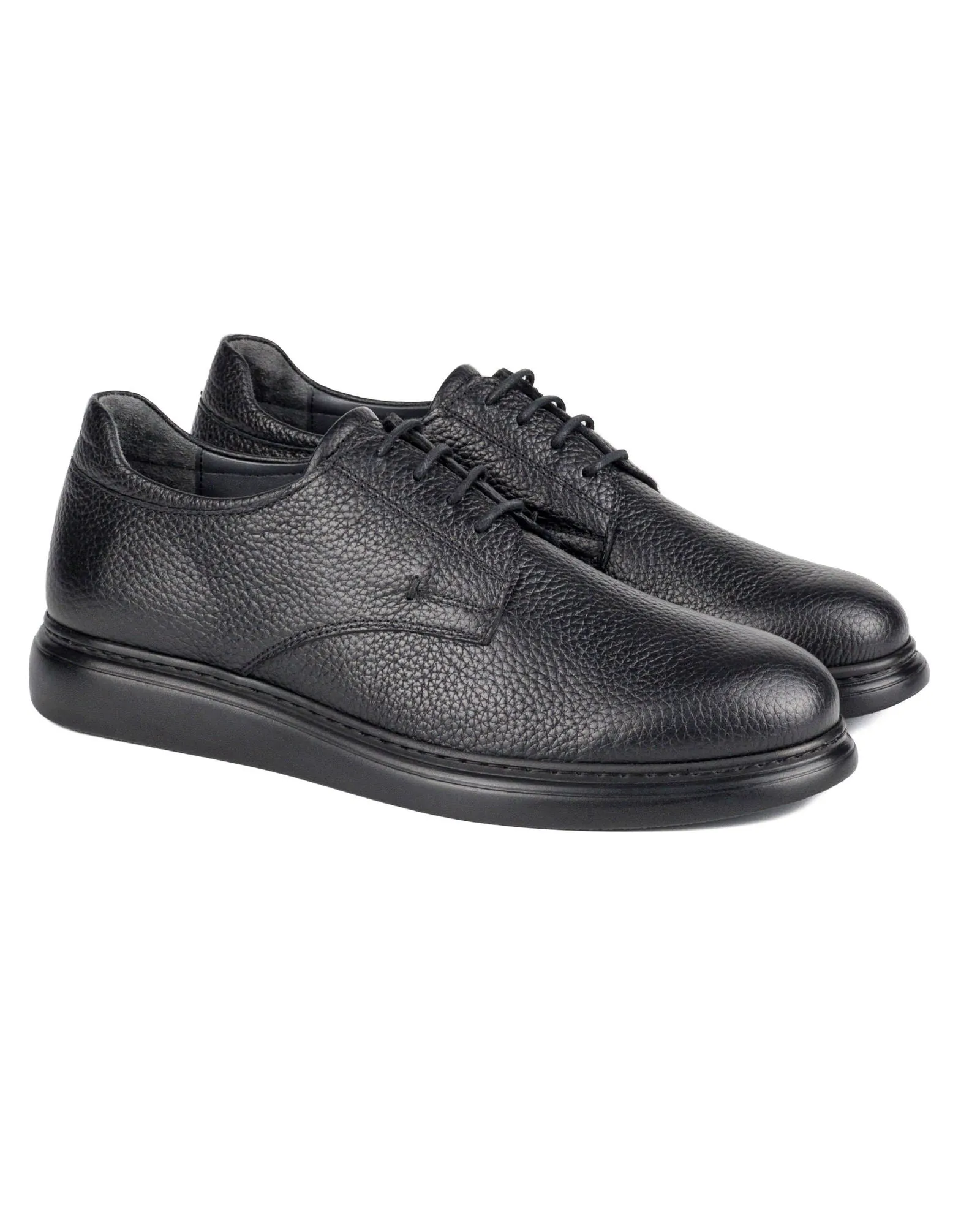 T-Giusto Black Genuine Leather Casual Classic Men's Shoes