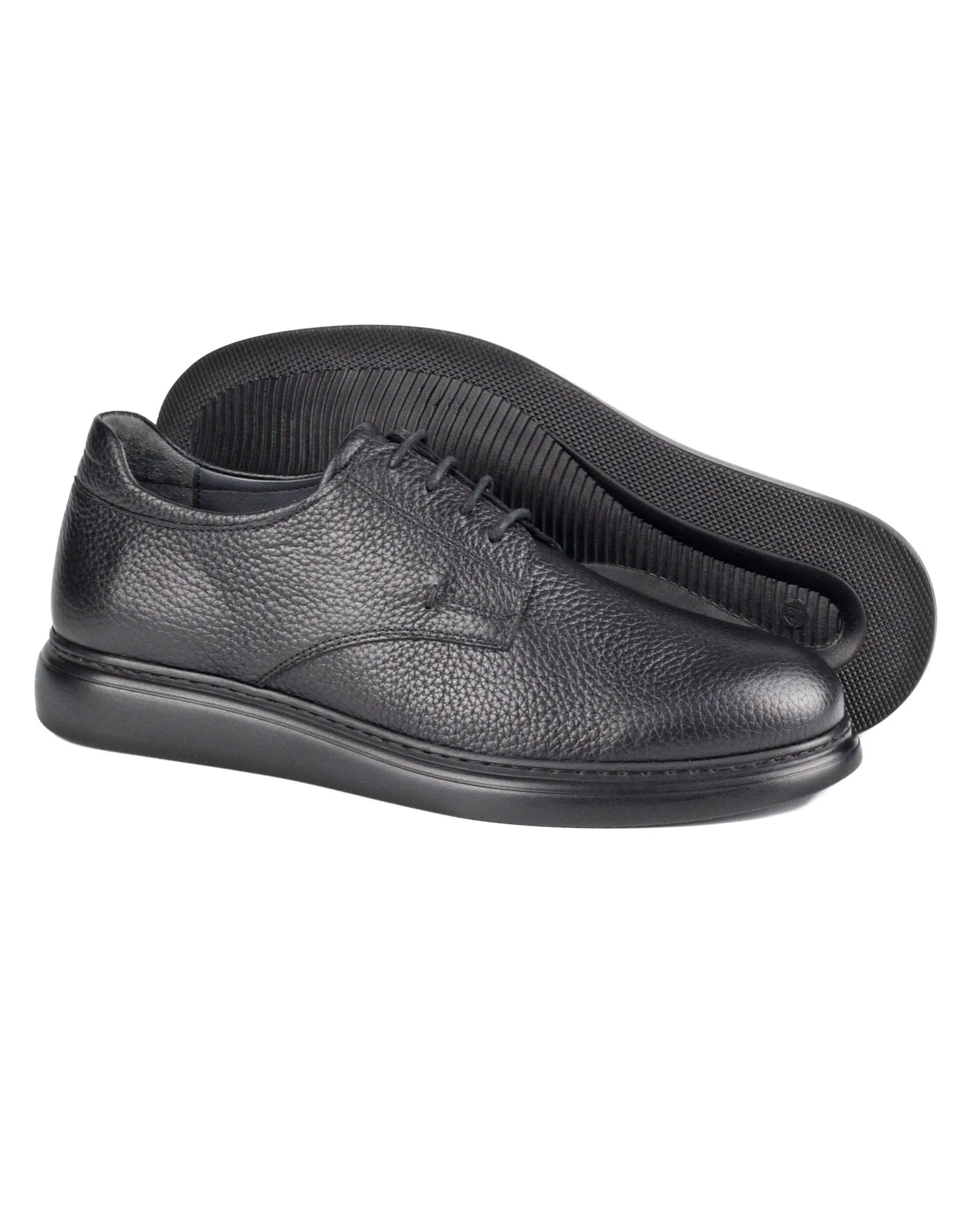 T-Giusto Black Genuine Leather Casual Classic Men's Shoes