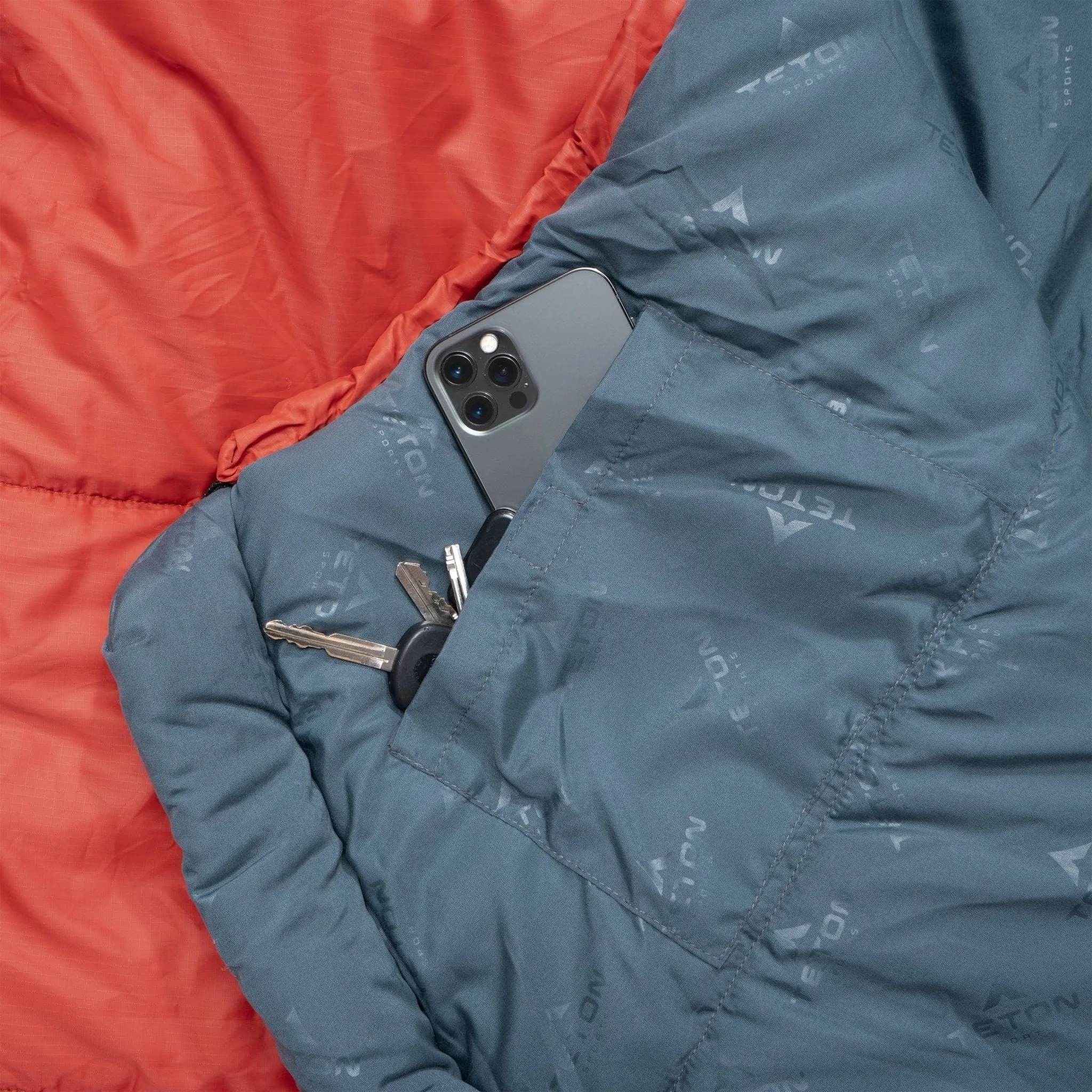 Teton Sports LEEF -7˚c/20˚f Mummy REGULAR Sleeping Bag in Fire/Slate