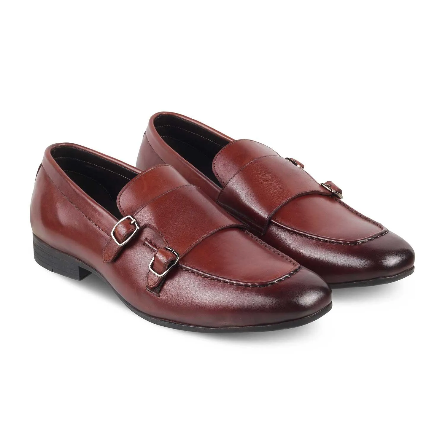 The Bern Brown Men's Double Monk Shoes Tresmode