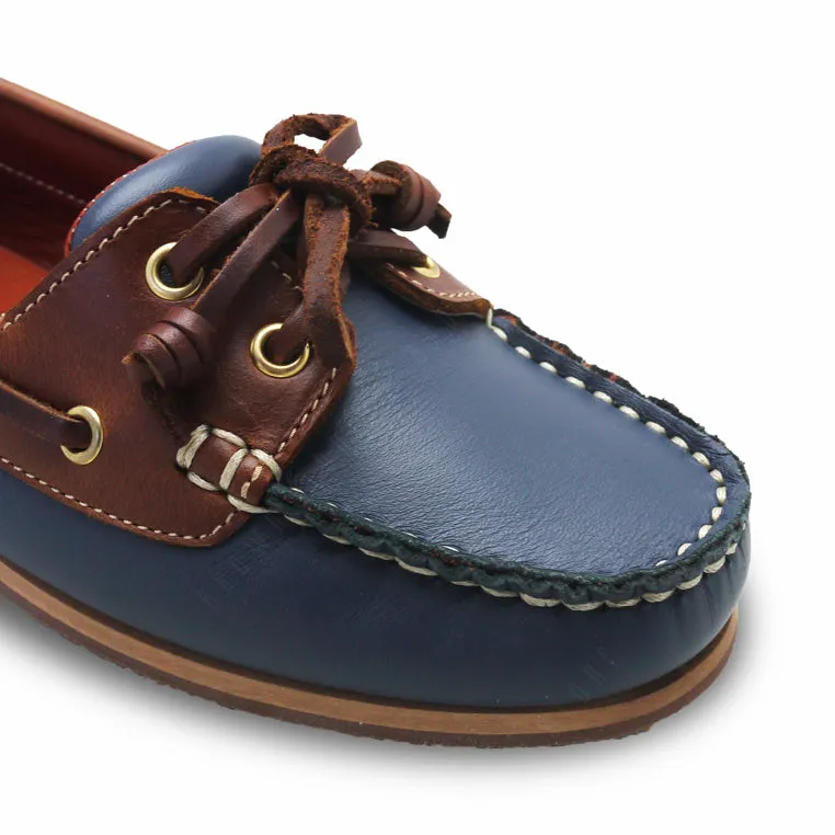 The Sailor's Boat Shoes - Navy and Beige