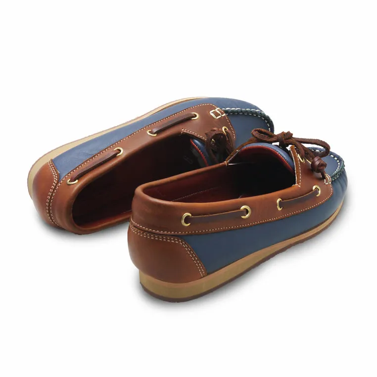 The Sailor's Boat Shoes - Navy and Beige