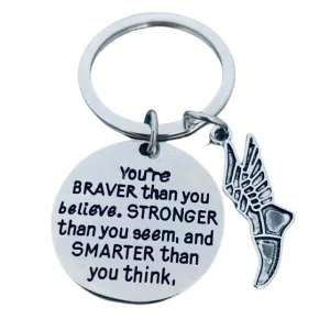 Track and Field You’re Braver than you Believe Inspirational Keychain