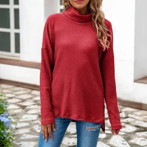 Turtleneck Loose Irregular Knitted Sweater