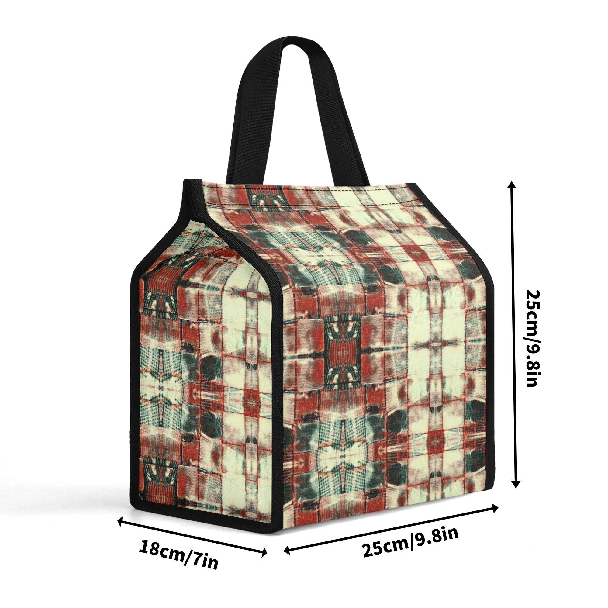 Waterproof Handy Lunch Bag - "Square Dance"