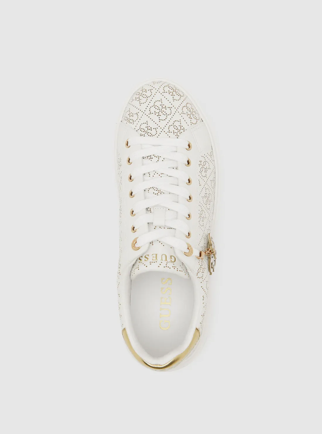 White Denesa Low-Top Platform Sneakers