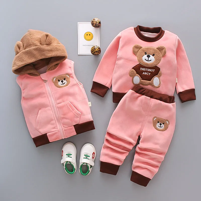 Winter 3 pieces hooded sweater suit For Kids