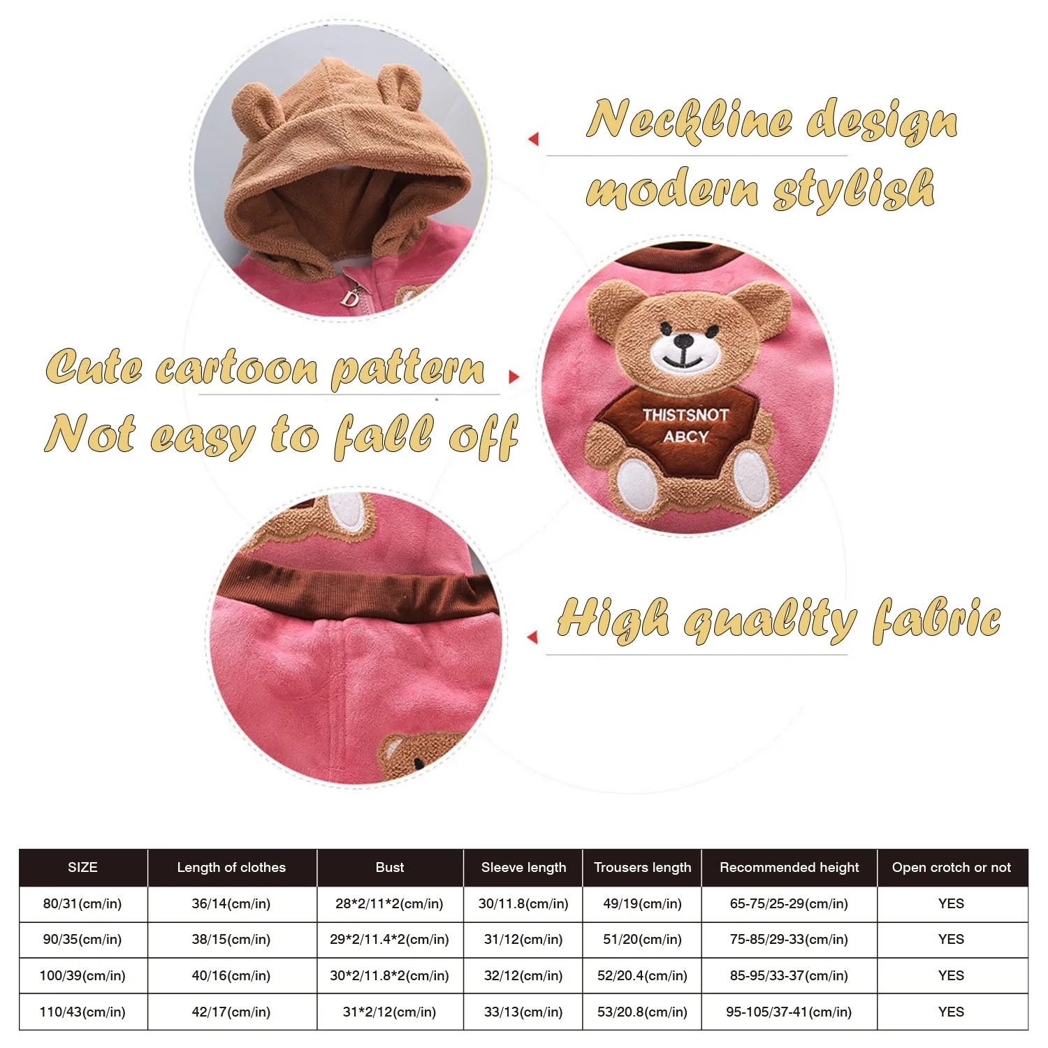 Winter 3 pieces hooded sweater suit For Kids