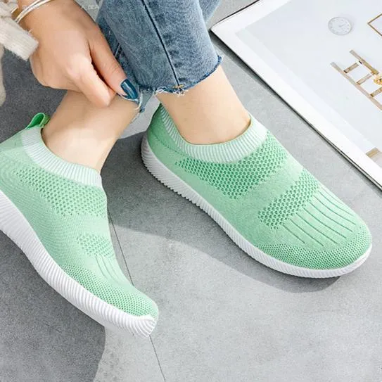 Women summer casual comfortable slip on sock sneakers