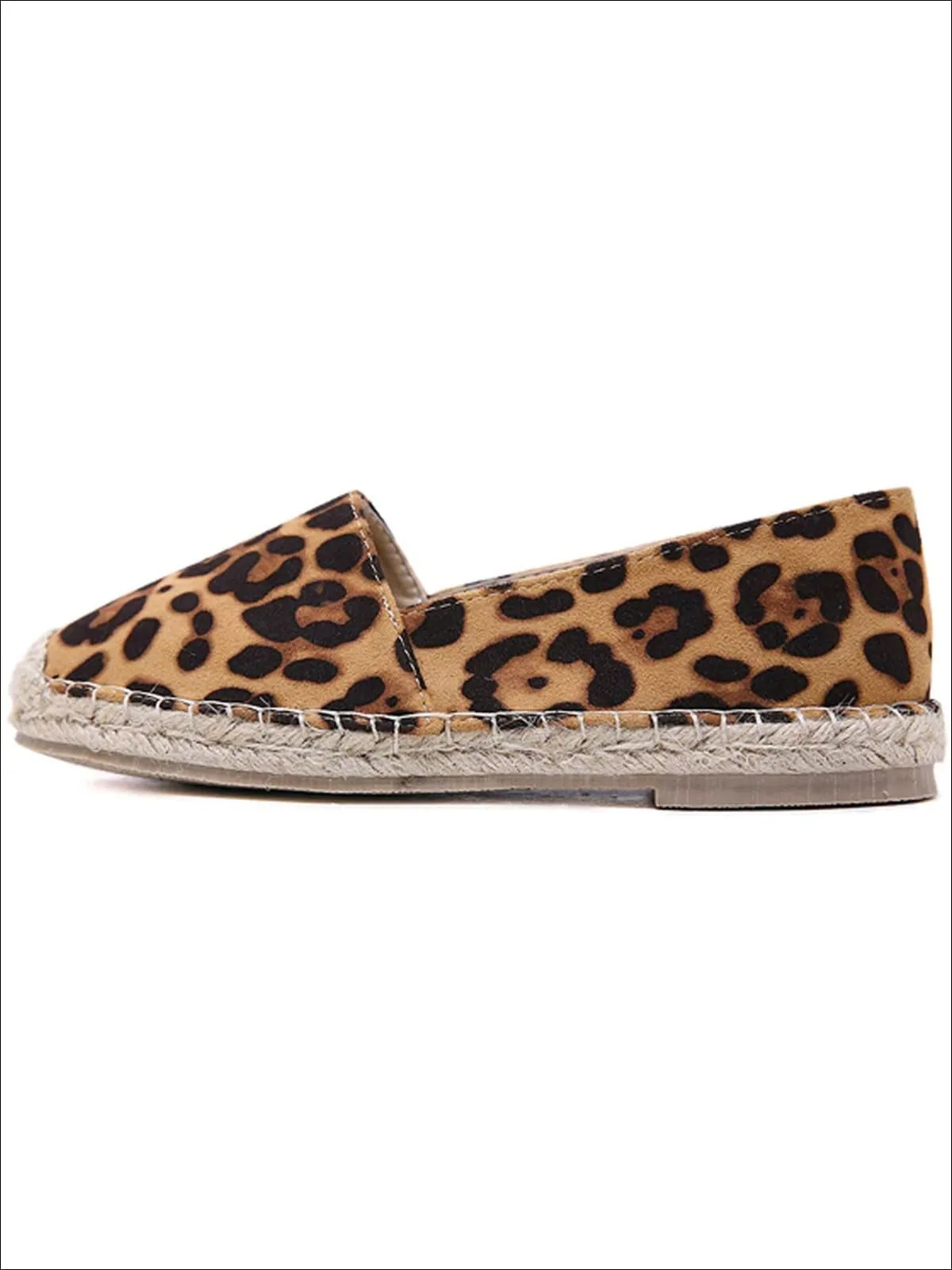 Women's Leopard Print Espadrilles Loafer Shoes By Liv and Mia